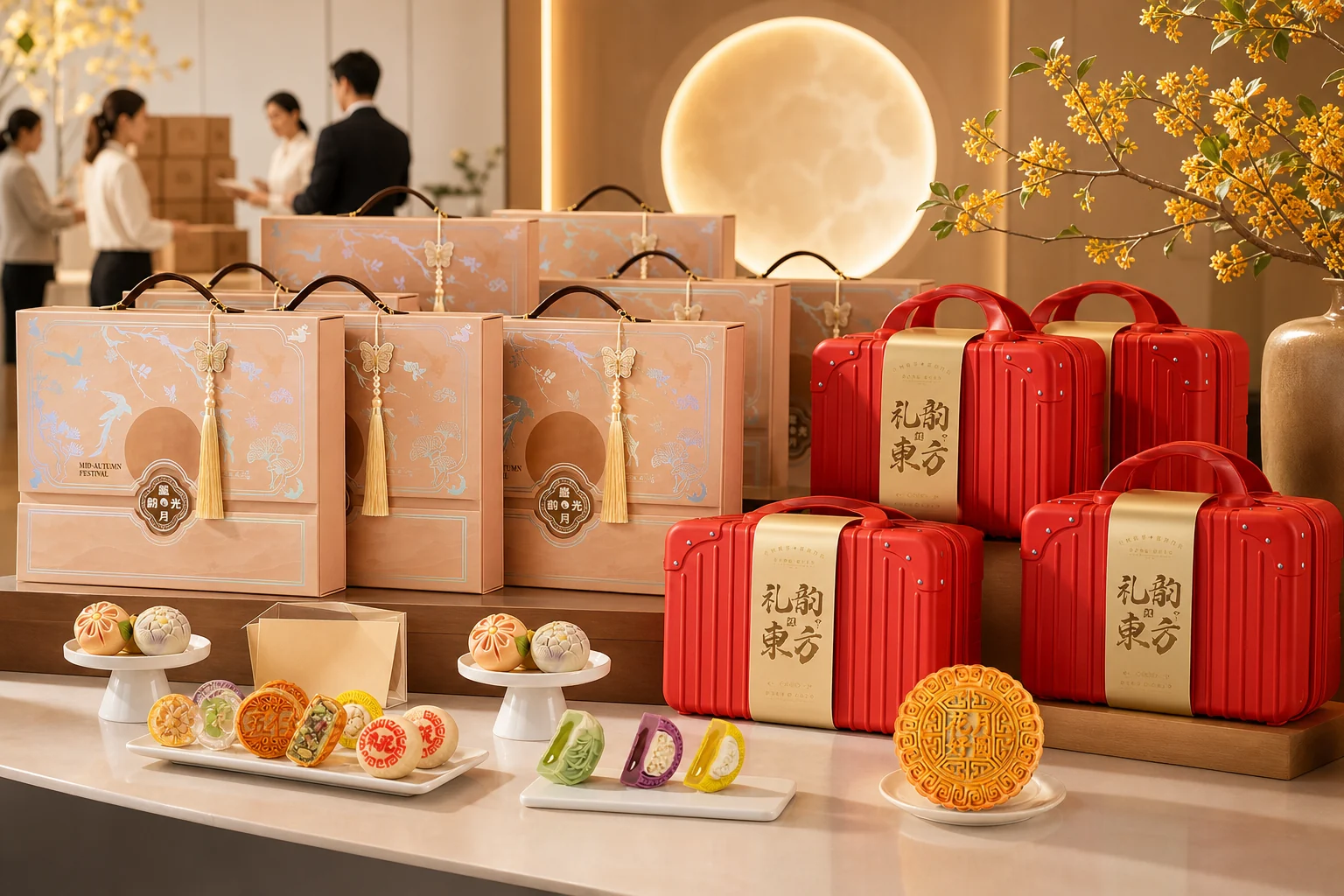 企业员工福利月饼礼盒集中发放场景